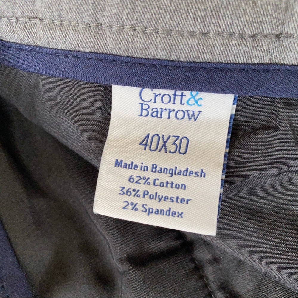 🚫SOLD🚫NWT Croft & Barrow The Easy Care Classic Fit Khaki Pants Men’s 40 x 30 - Picture 4 of 16